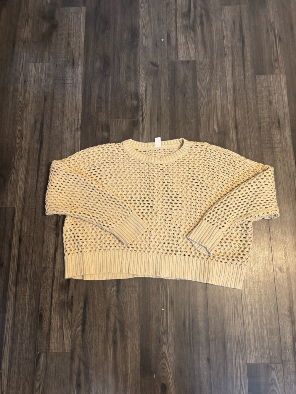 Old Navy Cream Open-Knit Crewneck Sweater